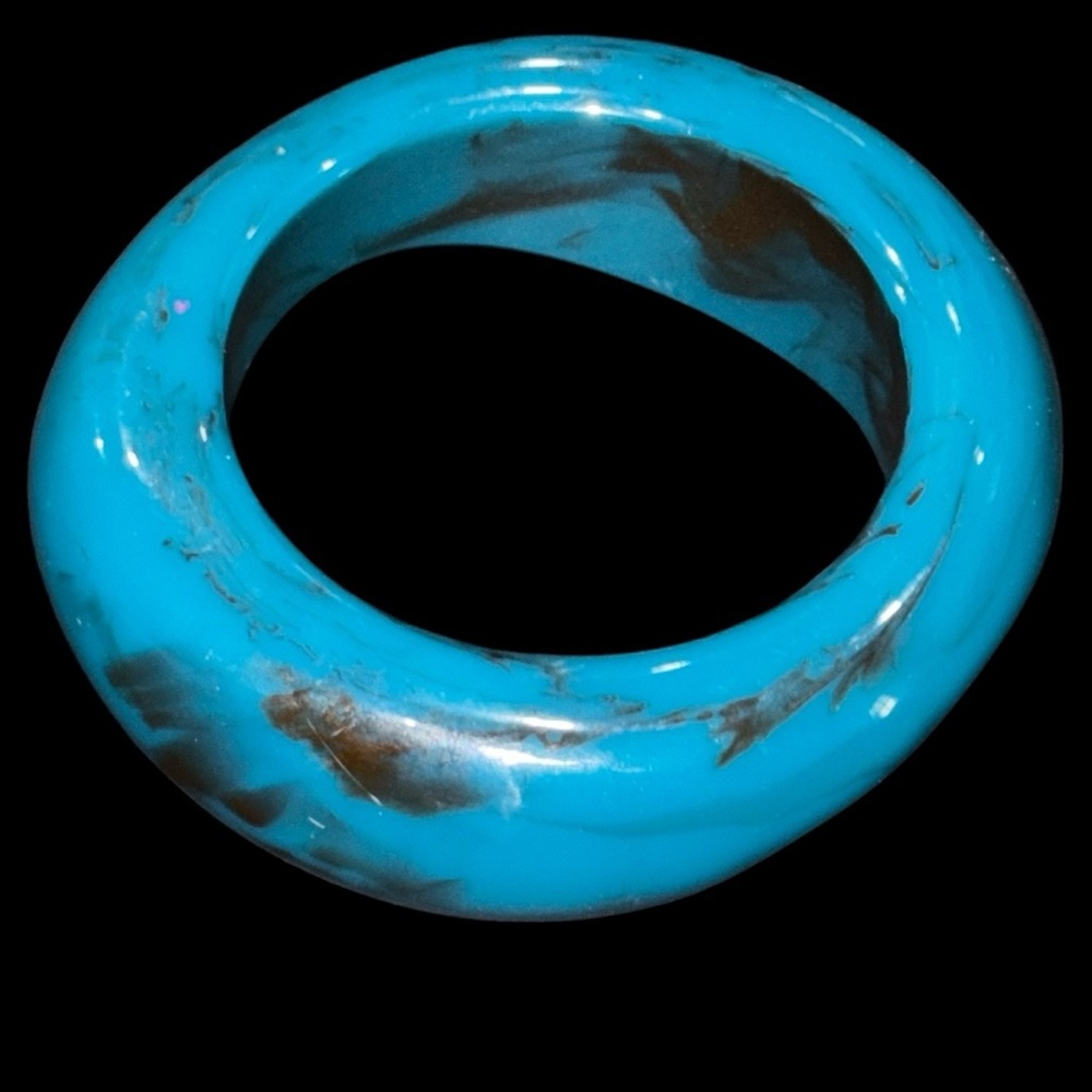 80s Teal Marbled Chunky Abstract Bracelet